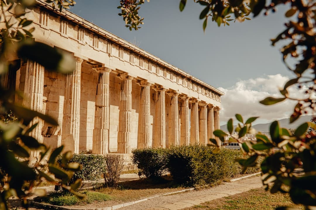 The towering surviving columns of the Temple of Olympian Zeus
