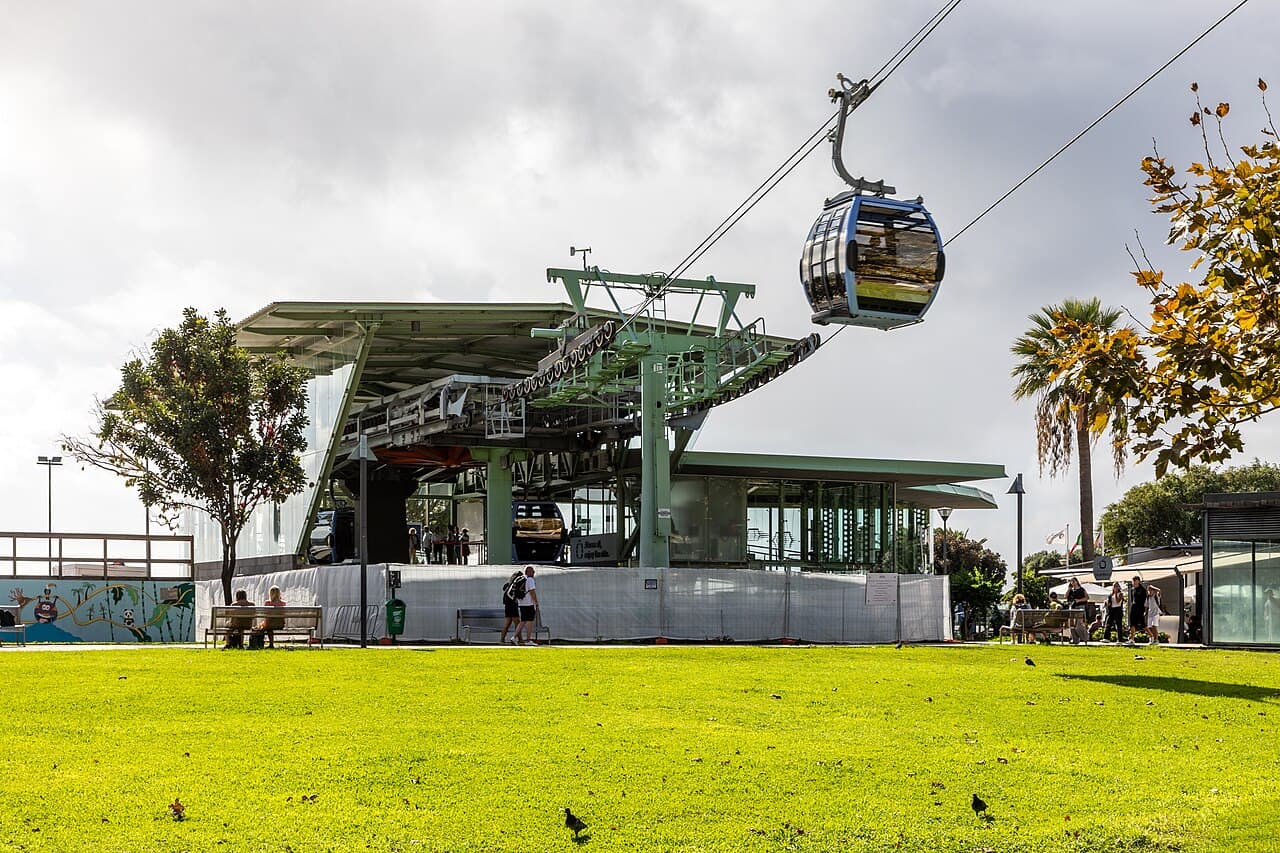 The Monte cable car over Funchal, Madeira
