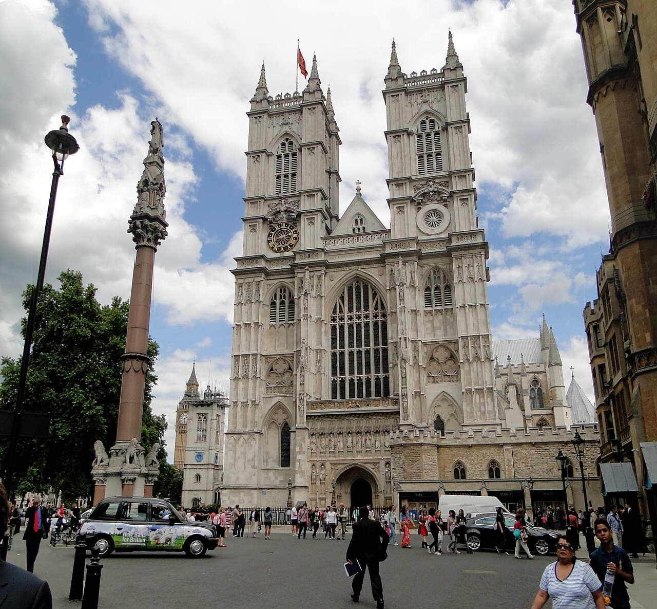 Westminster Abbey and the towers of the Houses of Parliament