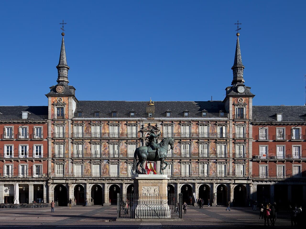 The arcaded Plaza Mayor square in central Madrid