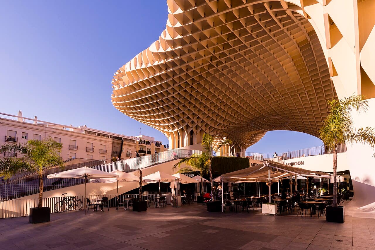 The timber lattice of the Metropol Parasol, Las Setas, Seville