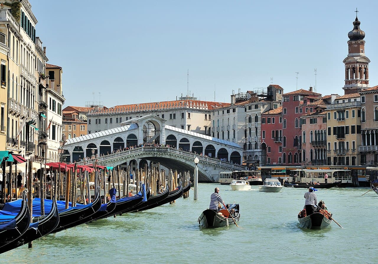 A gondola on a Venetian canal